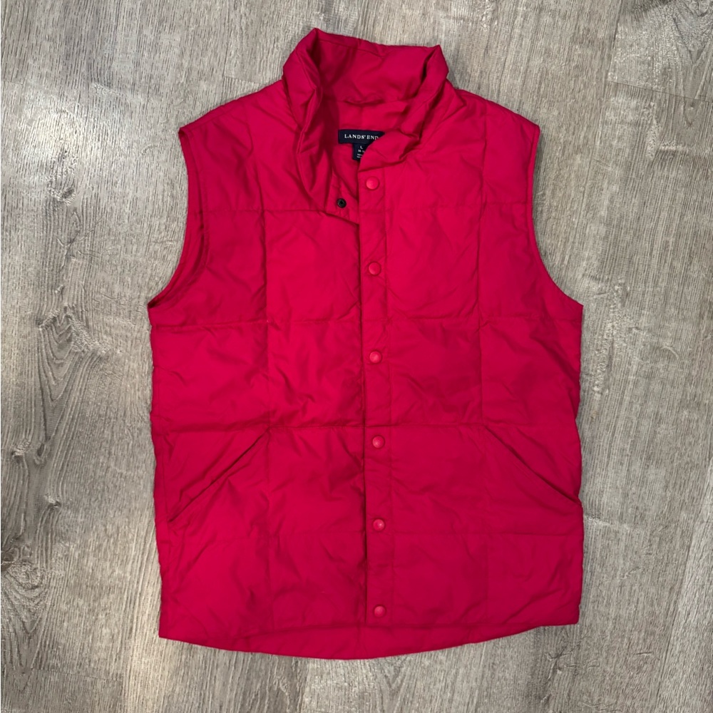 Lands' End pink Sleeveless Puffer Vest